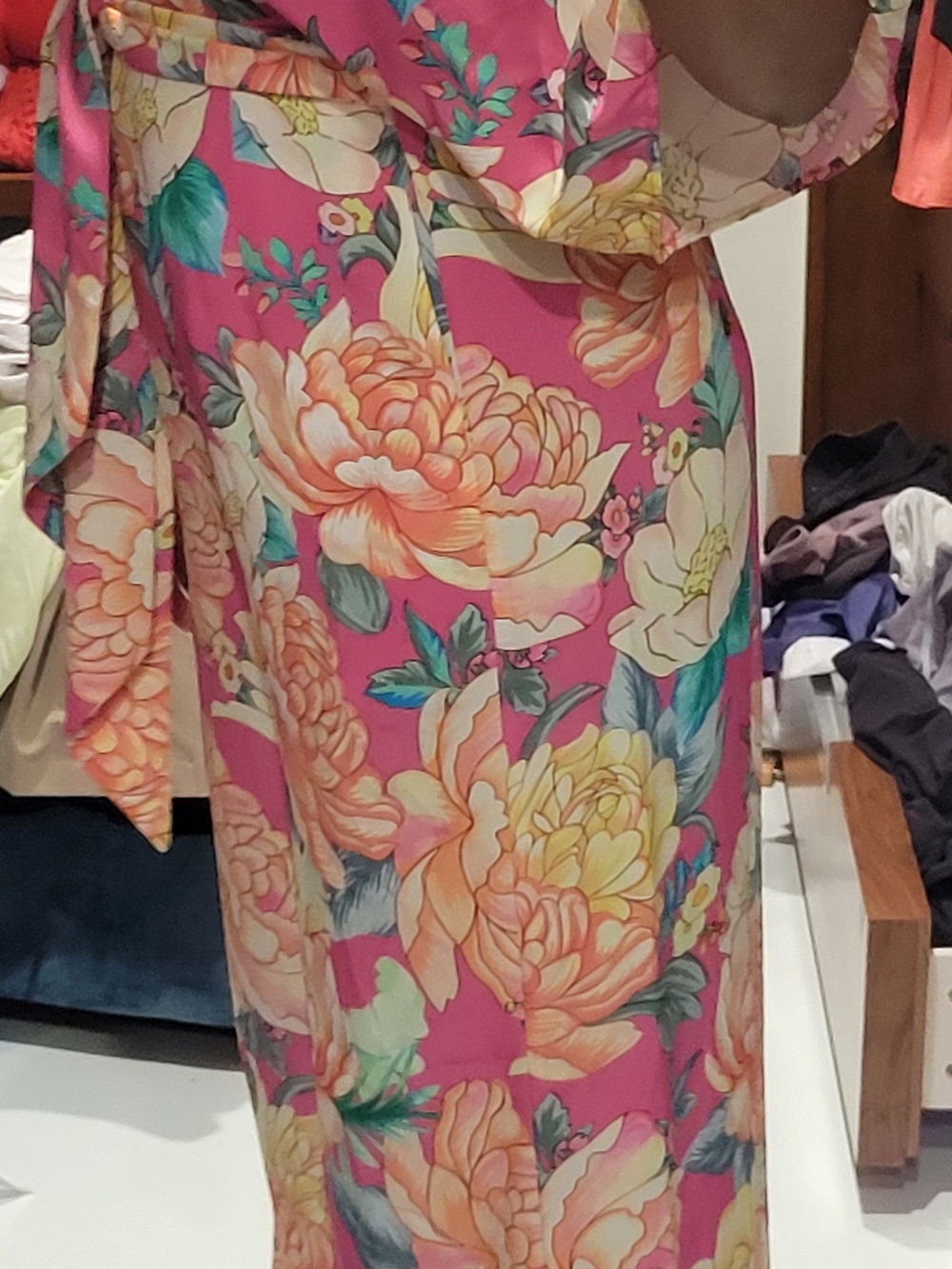 FARM Rio Pink Floral Wide-Leg Jumpsuit Pants - Picture 5 of 7